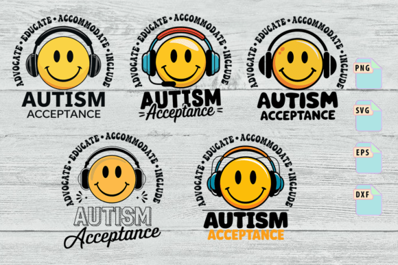 Autism Awareness Acceptance PNG SVG for Graphics and Crafts