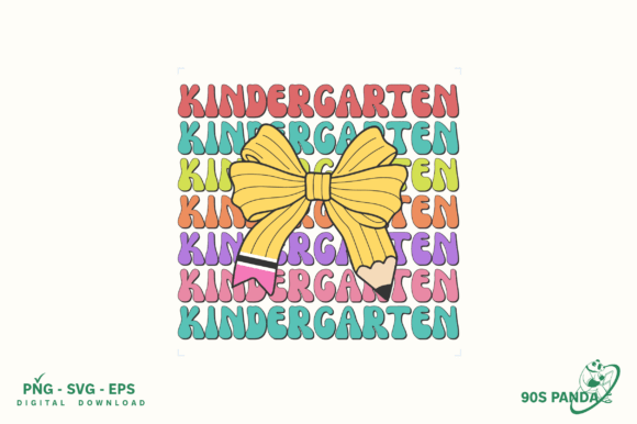 Back School Kindergarten Retro PNG: Graphics for Crafts