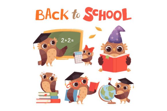 Cartoon Owls Graphics and Illustrations Review