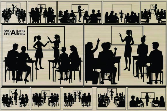 Classroom Silhouette Vector Art Bundle Review