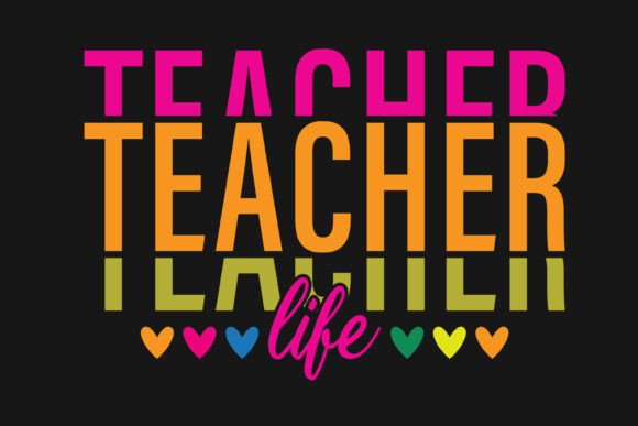 Colorful Teacher Life Heart Design: A Graphics & Crafts Review