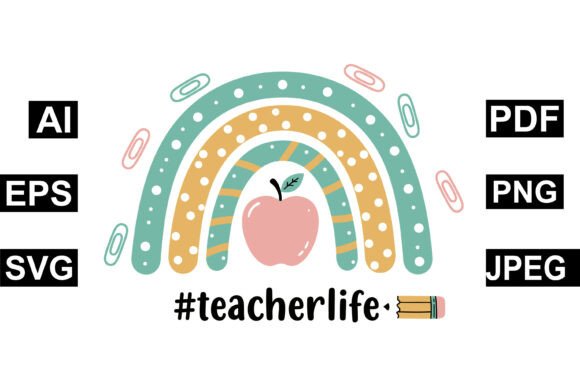 Cute Teacher Life Rainbow Design: A Graphics and Crafts Review