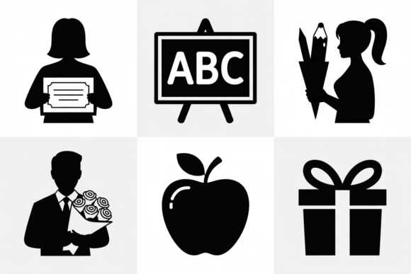 Education Icons Teacher Student Gift Graphics and Crafts