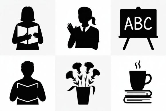 Education Teacher Icons Bundle Clipart for Graphics and Crafts