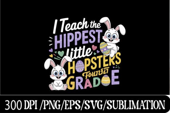 Funny Teacher Easter Bunny Clipart for Graphics and T-Shirt Designs