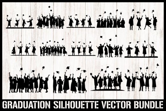 Graduation Silhouette Vector Set Review