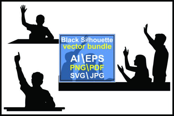 Silhouettes Students Raising Classroom Graphics & Illustrations Review