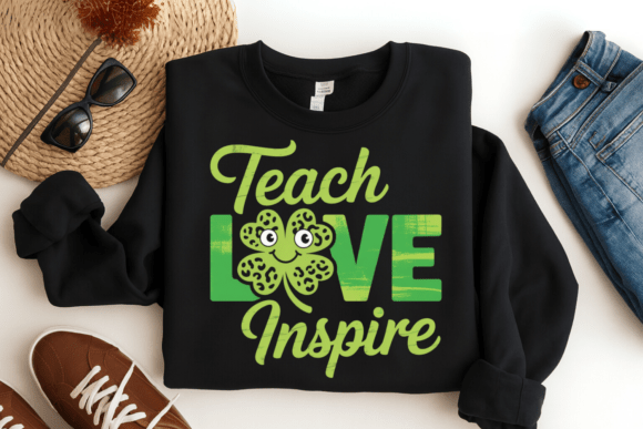 Teach Love Inspire Shamrock Teacher PNG Graphics for T-Shirt Designs