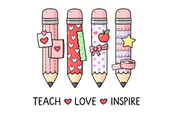 Teach Love Inspire Teacher Illustration Review