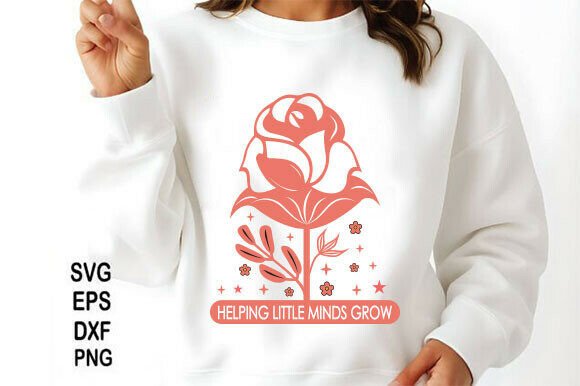 Teacher Boho Floral PNG, Education SVG Graphics for T-Shirt Designs